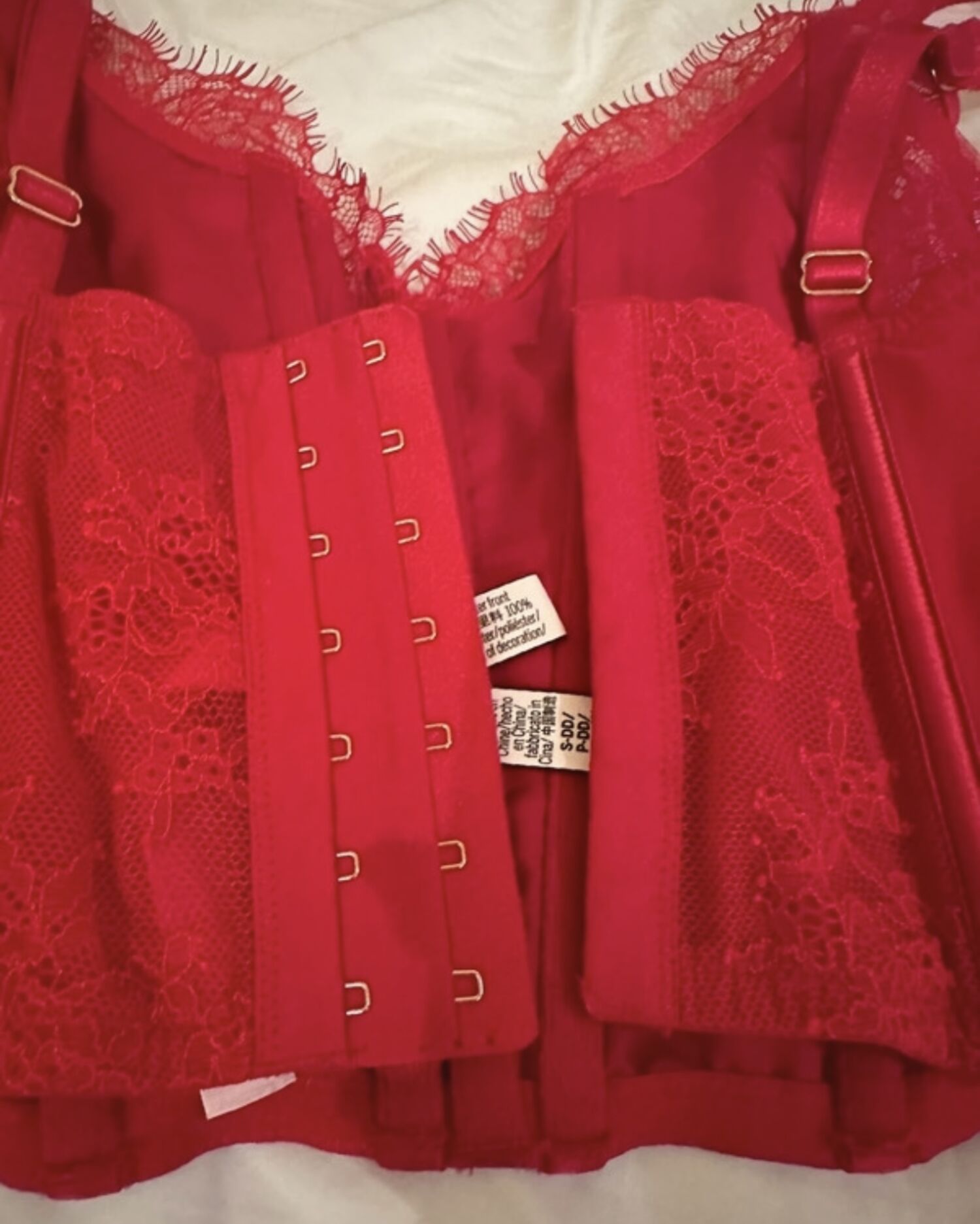 Vintage Victoria secret Red Bustier with lace