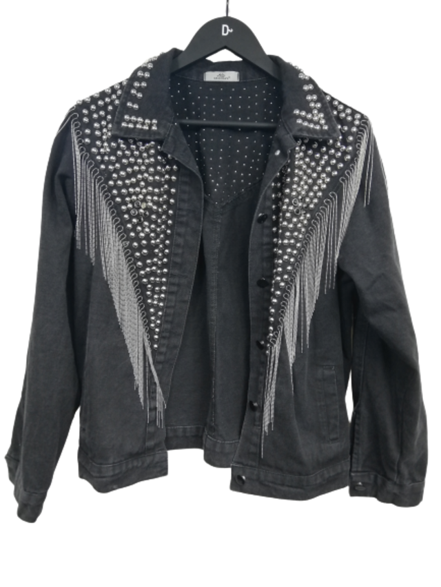 Womens AllSaints black Studded Bella Denim Jacket | Harrods # {CountryCode}