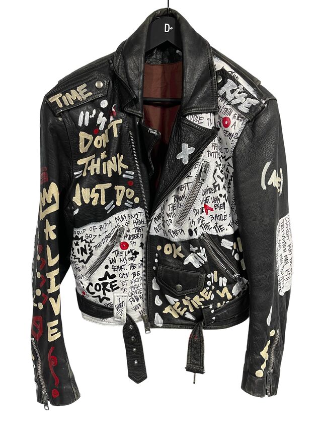 Graffiti biker sale jacket