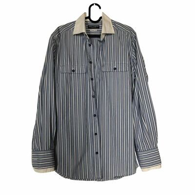 MAIISO Men Shirt Casual Stand Collar Long Sleeve Shirts Baroque Pattern  Print Shirt Special Button Down Blouse Top Comfortable Outdoor Street T  Shirt Blue : : Fashion